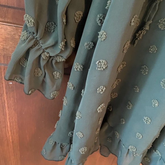 Green Swiss Dot Dress - Picture 4 of 4